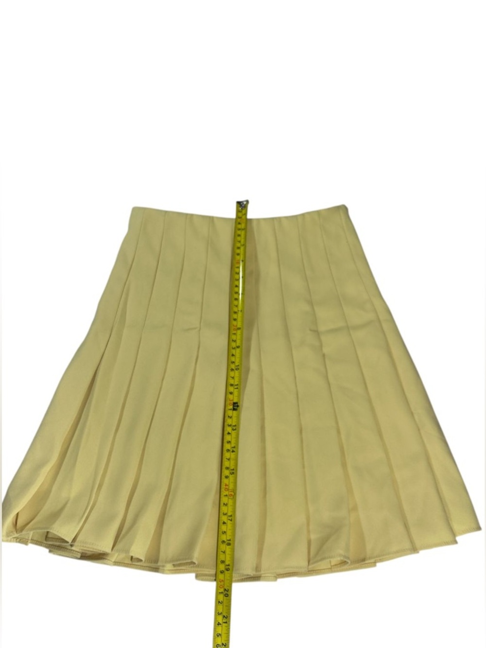 Zara Woman Lemon Yellow Pleated Mini Skirt XS High Waisted Vibrant Aesthetic - Picture 2 of 8